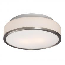  613532BN - Flush Mount - Brushed Nickel with White Glass