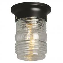  615107BLK - Flush Mount - Black w/ Clear Jam Jar Glass