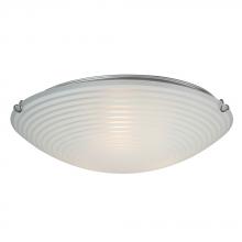  615294CH-213EB - Flush Mount Ceiling Light- in Polished Chrome finish with Striped Patterned Satin White Glass