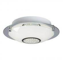 Galaxy Lighting L619483CH016A1 - LED Flush Mount Ceiling Light - in Polished Chrome finish with White Glass & Clear Crystal Accents