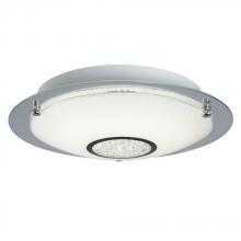 Galaxy Lighting L619484CH016A1 - LED Flush Mount Ceiling Light - in Polished Chrome finish with White Glass & Clear Crystal Accents