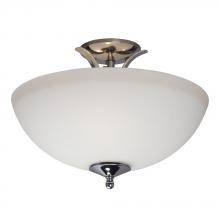 Galaxy Lighting 620958CH - 16&#34; Chrome Semi-Flush Ceiling Fixture with White Glass