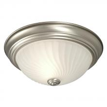  625018PT - Flush Mount - Pewter w/ Frosted Swirl Glass