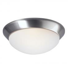  626102BN-213EB - Flush Mount Ceiling Light - in Brushed Nickel finish with White Glass