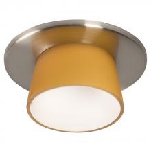  632BN/AM - 3" Low / Line Voltage Decorative Trim - Brushed Nickel / Amber Frosted Glass