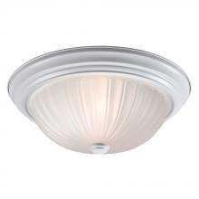  635022WH-213EB - Flush Mount Ceiling Light - in White finish with Frosted Melon Glass