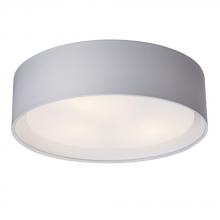 Galaxy Lighting 652102GY-3LED - 16&#34; CEIL W/GREY FABRICSHADE and White Acrylic Diffuser (3X15W LED A19)