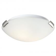 Galaxy Lighting 680412BN/WH - 12&#34; Flush Mount Ceiling Light - Brushed Nickel Clips with White Glass