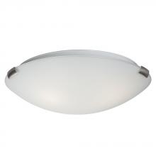 Galaxy Lighting 680416BN/WH - 16&#34; Flush Mount Ceiling Light - Brushed Nickel Clips with White Glass