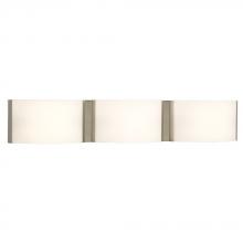 Galaxy Lighting L712758BN036A1 - LED 3-Light Bath & Vanity Light - in Brushed Nickel finish with Satin White Glass