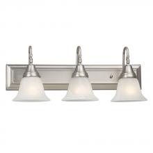 Galaxy Lighting ES783003PT - 3-Light Bath & Vanity Light - in Pewter finish with Marbled Glass