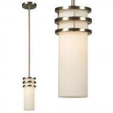 Galaxy Lighting 801321BN - Mini Pendant w/6&#34;,12&#34;,18&#34; Extension Rods - Brushed Nickel with Frosted White Glass