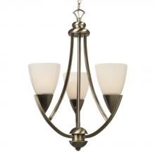 Galaxy Lighting 801343BN - Three Light Chandelier - Brushed Nickel w/ Frosted White Glass
