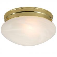  810310PB-113NPF - Utility Flush Mount Ceiling Light - in Polished Brass finish with Marbled Glass