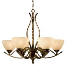 Galaxy Lighting 810434SP - Six Light Chandelier - Sepia with Tea Stain Glass