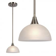 Galaxy Lighting 812781BN - Mini Pendant w/6&#34;,12&#34;,18&#34; Extension Rods - Brushed Nickel w/ Marbled Glass