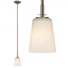 Galaxy Lighting 911964BN - Mini Pendant with 6&#34;, 12&#34;, 18&#34;Extension Rods - Brushed Nickel with White Glass