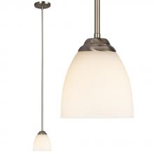 Galaxy Lighting 913024BN - Mini-Pendant  w/6&#34;,12&#34;,18&#34; Extension Rods - Brushed Nickel with Satin White Glass