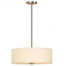 Galaxy Lighting 913041BN - Pendant w/6&#34;,12&#34;,18&#34; Extension Rods - Brushed Nickel with Off-White Linen Shade
