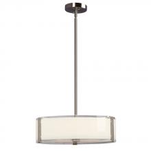 Galaxy Lighting 914291BN - 4-Light Pendant - Brushed Nickel with White Opal/Clear Glass (incl. 6&#34;, 12&#34; & 18&#34; Extens