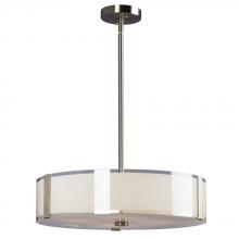 Galaxy Lighting 914295BN - 4-Light Pendant - Brushed Nickel with White Opal/Clear Glass (incl. 6&#34;, 12&#34; & 18&#34; Extens