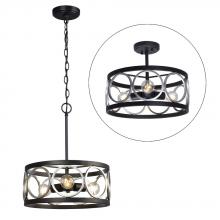  924690SLV/BK - Pendant/SEMI-FLUSH SLV/BK