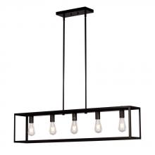  926757BK - 5L Linear Pendant BK with 6",12" & 18" Ext. Rods and Swivel