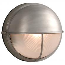  ES305561SA - Outdoor Cast Aluminum Wall Mount Marine Light with Hood - in Satin Aluminum finish with Frosted Glas