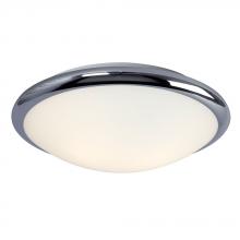  ES612392CH - Flush Mount Ceiling Light - in Polished Chrome finish with Satin White Glass