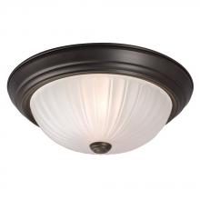  ES635022ORB - Flush Mount Ceiling Light - in Oil Rubbed Bronze finish with Frosted Melon Glass