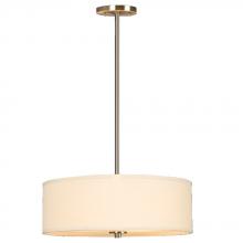 Galaxy Lighting ES913041BN - Pendant - in Brushed Nickel finish with Off-White Linen Shade, includes 6&#34;, 12&#34; & 18&#34; Ex