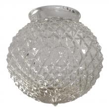  G-D61035 - 6" Clear Diamond Cut Glass for 3.25" Holder