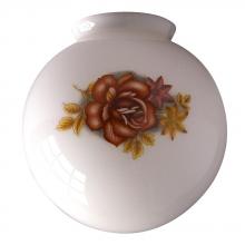  GHG-305 - White Globe Floral Pattern for 3-1/4" Holder