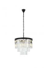  1201D20MB/RC - Sydney 9 Light Matte Black Chandelier Clear Royal Cut Crystal