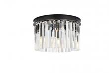  1208F16MB/RC - Sydney 3 Light Matte Black Flush Mount Clear Royal Cut Crystal