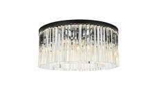  1208F31MB/RC - Sydney 8 Light Matte Black Flush Mount Clear Royal Cut Crystal