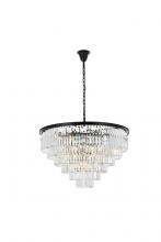  1231D44MB/RC - Sydney 33 Light Matte Black Chandelier Clear Royal Cut Crystal