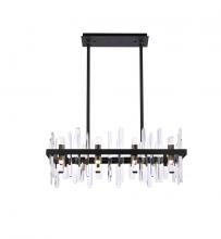  2200G30BK - Serena 30 Inch Crystal Rectangle Chandelier in Black