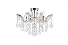  2800F18C/RC - Maria Theresa 4 Light Chrome Flush Mount Clear Royal Cut Crystal