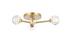  3508F18G - Zayne 3 Light Flush Mount in Gold