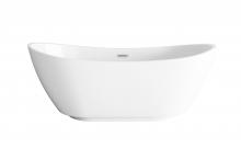  BT10367GW-BNK - 67 inch Soaking Bathtub in Glossy White with Brushed Nickel Trim