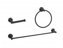  HWB-11S3RMBK - Alma 3-piece Bathroom Hardware Set in Matte Black