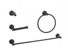  HWB-11S4MBK - Freya 4-piece Bathroom Hardware Set in Matte Black