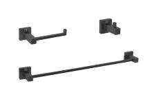  HWB-12S3HMBK - Isla 3-piece Bathroom Hardware Set in Matte Black