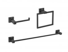  HWB-12S3RMBK - Isla 3-piece Bathroom Hardware Set in Matte Black