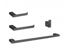  HWB-13S4MBK - Sofia 4-piece Bathroom Hardware Set in Matte Black