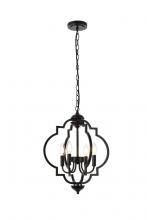  LD7064D16BK - Sandara 4 Lights Pendant in Black