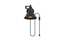  LD7331W7BLK - Jair 1 Light Black Swing Arm Plug in Wall Sconce