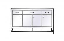  MF72060BK - James 60 In. Mirrored Credenza in Black