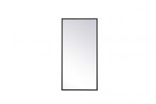 Elegant MR41428BK - Metal frame rectangle mirror 14x28 inch in black